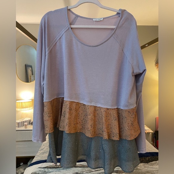 CHIC SOUL On The Right Side Top, Lavender - Picture 4 of 5